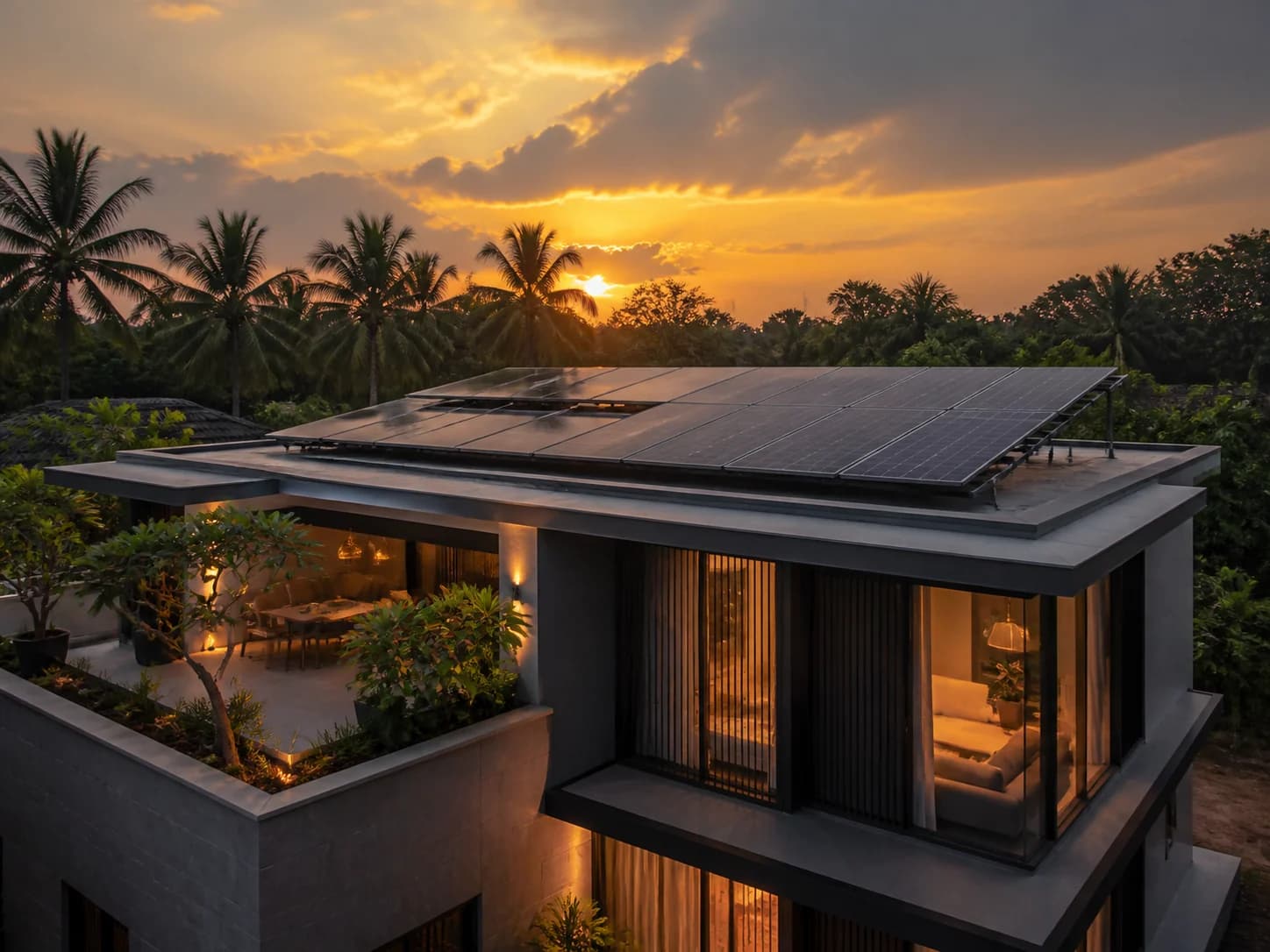 Illustrative solar-powered home environment